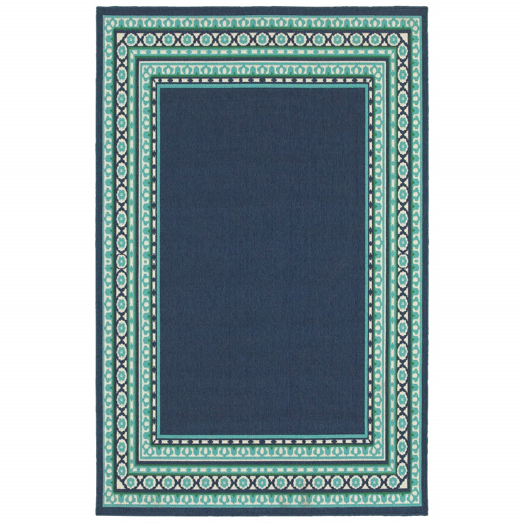 2' x 3' Blue and Green Indoor Outdoor Area Rug