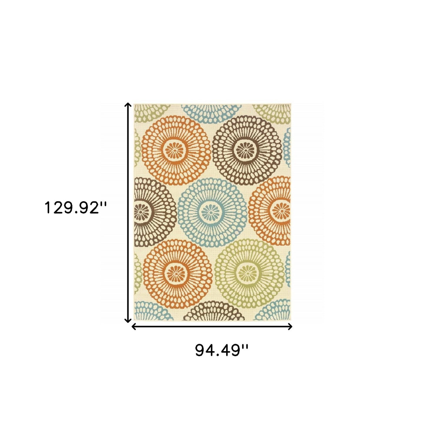 8' x 11' Beige Indoor Outdoor Area Rug