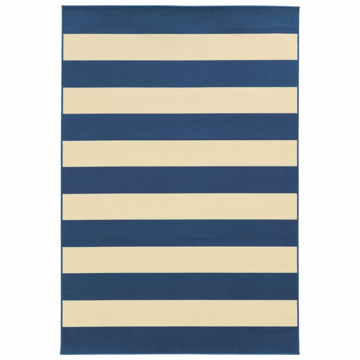 8' x 11' Blue and Ivory Indoor Outdoor Area Rug