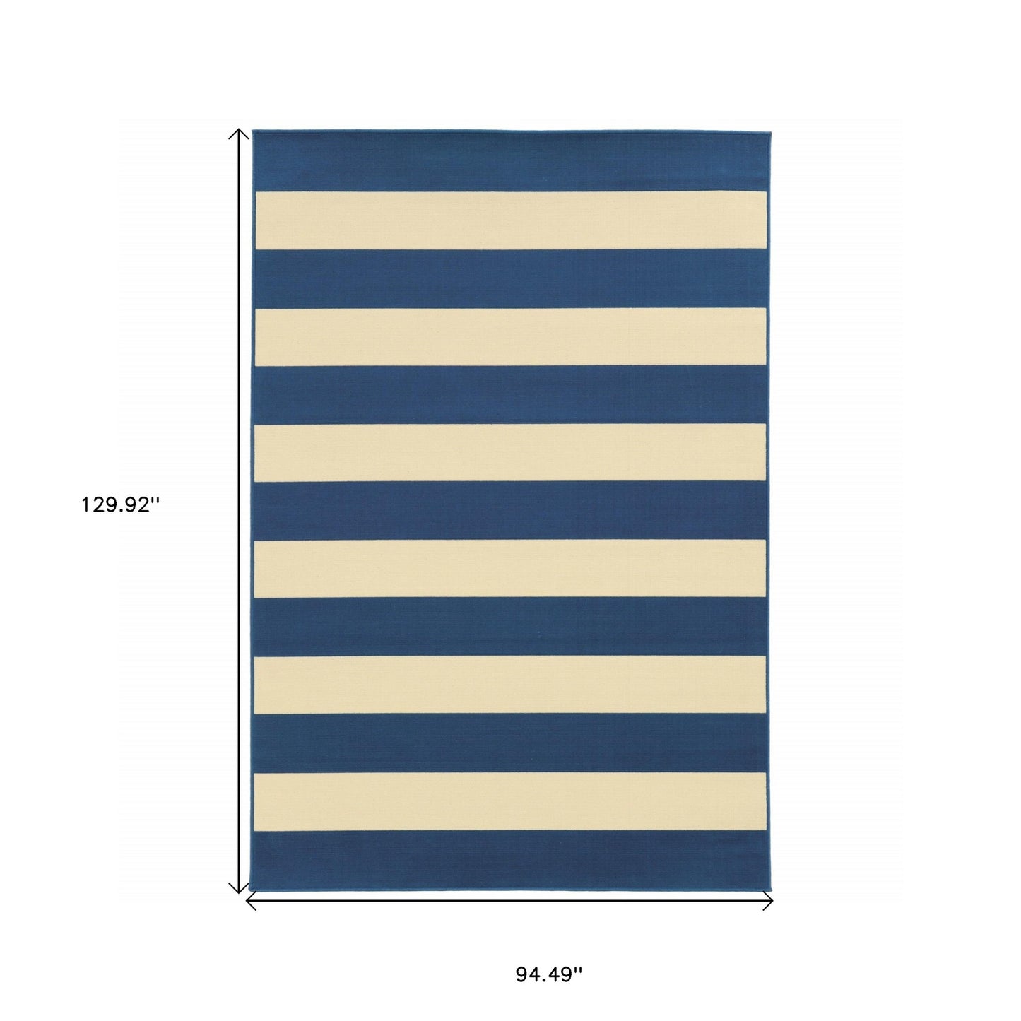 8' x 11' Blue and Ivory Indoor Outdoor Area Rug