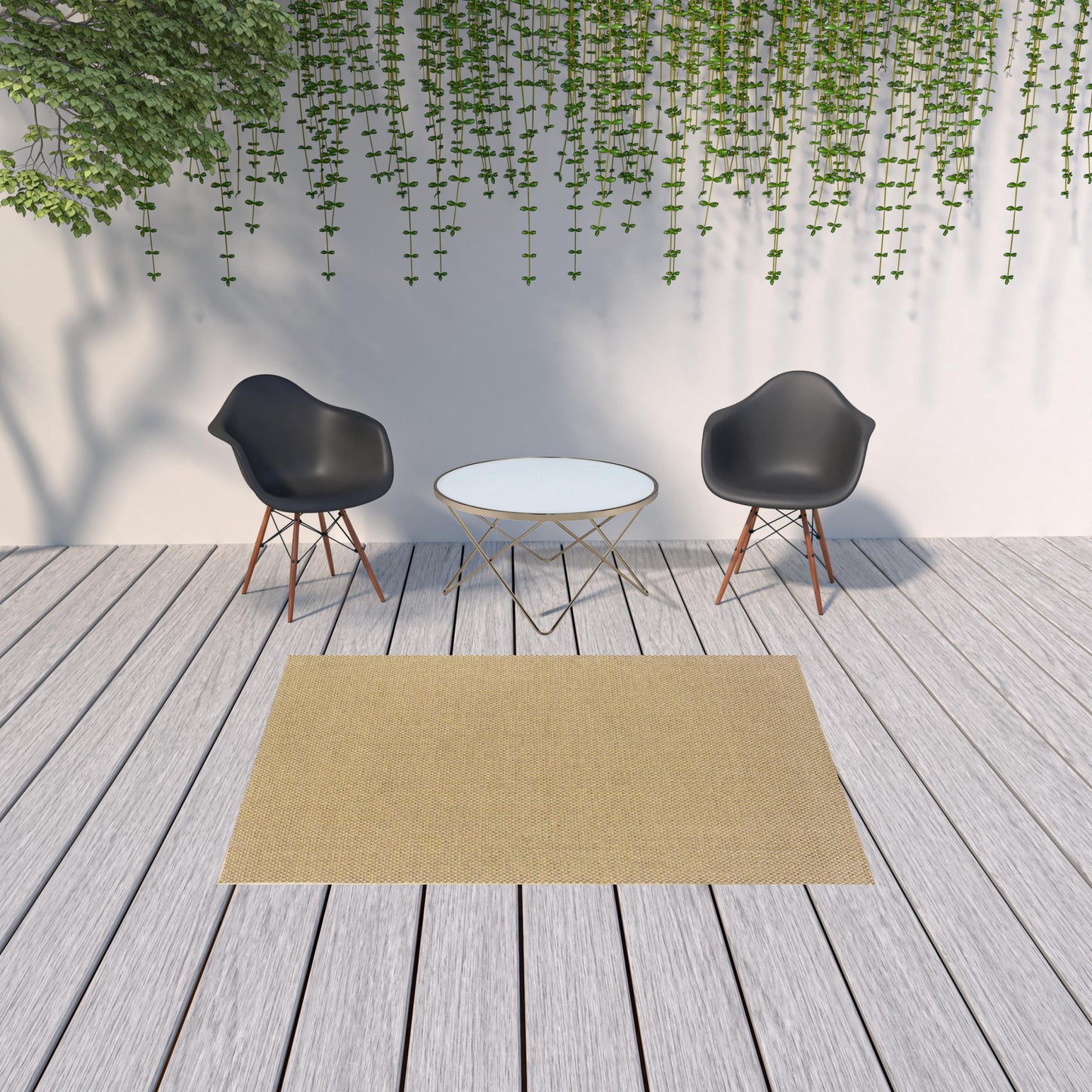 5' x 8' Beige Indoor Outdoor Area Rug