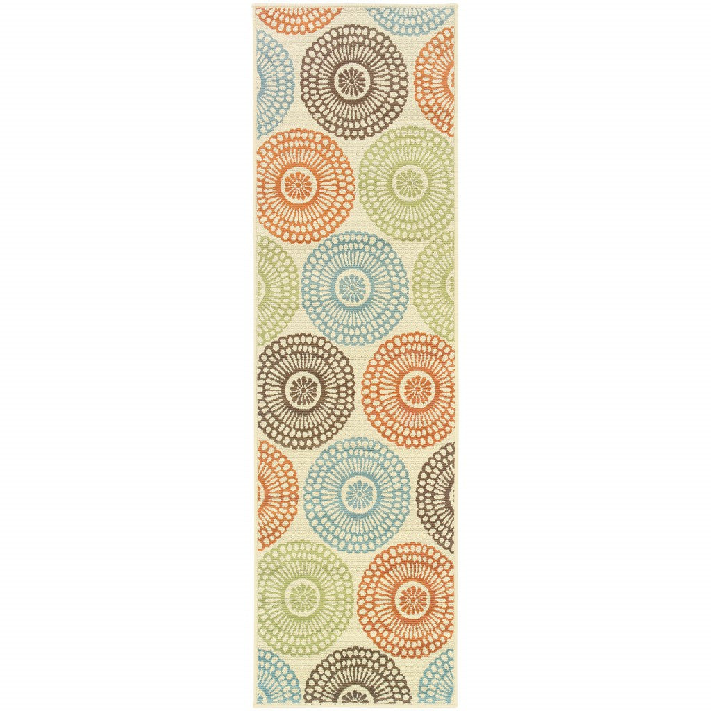 2' X 8' Beige Indoor Outdoor Area Rug