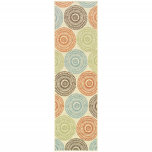 2' X 8' Beige Indoor Outdoor Area Rug