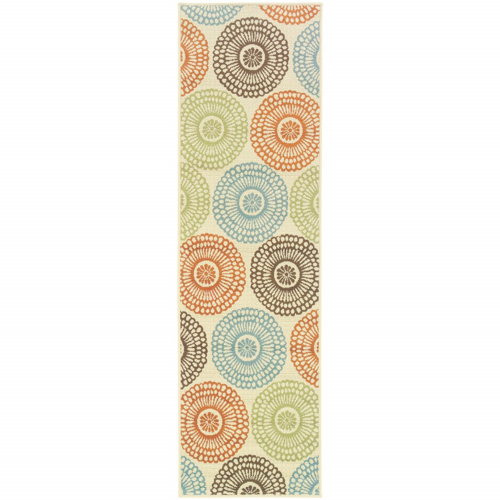 2' X 8' Beige Indoor Outdoor Area Rug