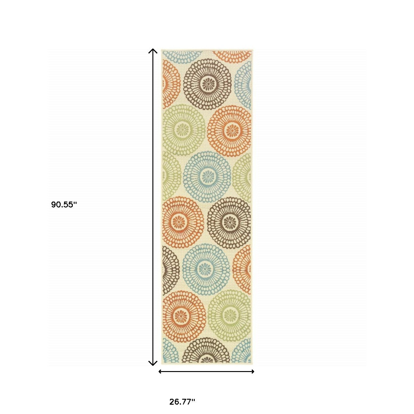 2' X 8' Beige Indoor Outdoor Area Rug