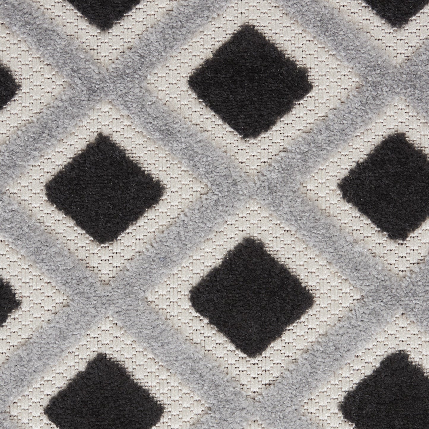 7' X 10' Black And White Geometric Indoor Outdoor Area Rug