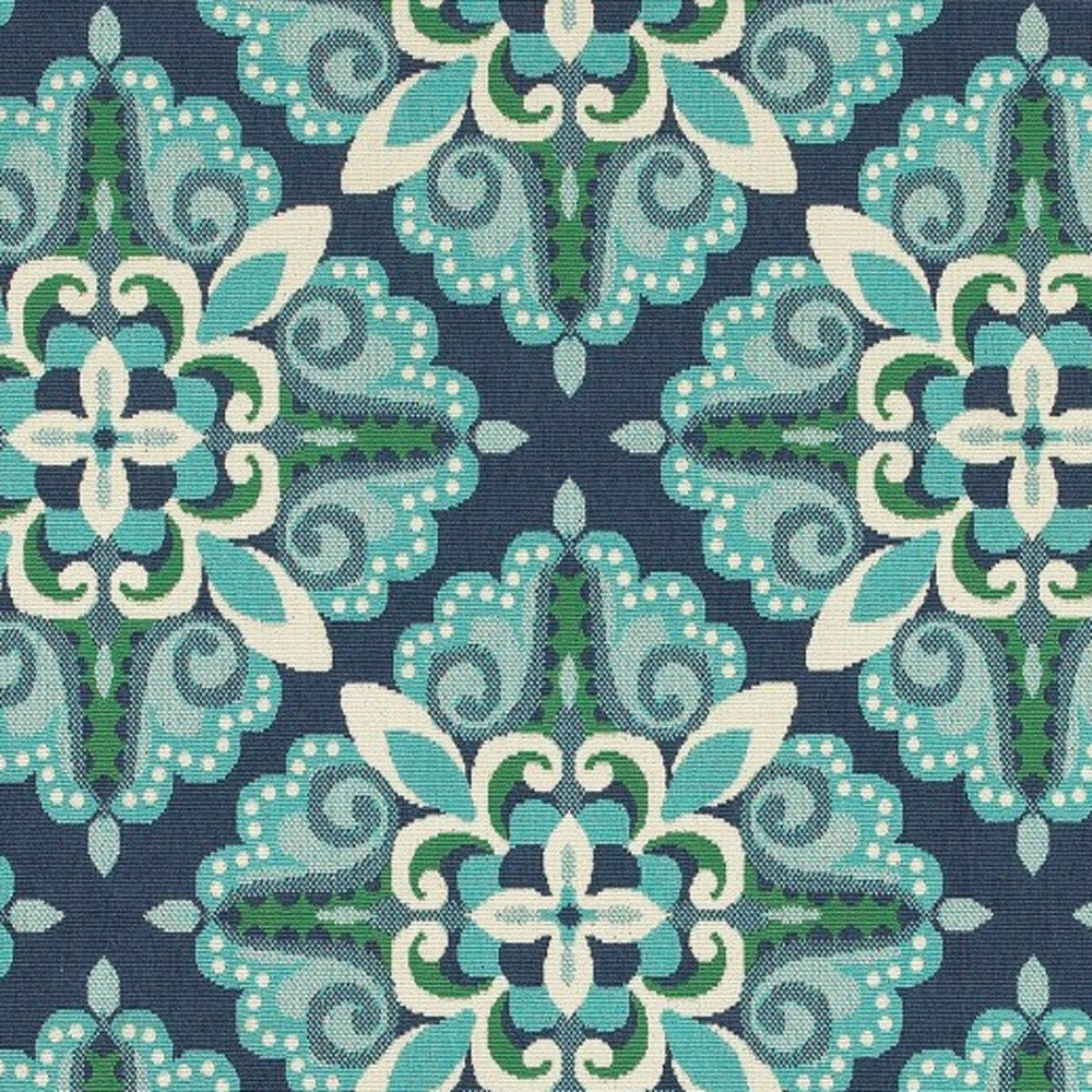 5' x 8' Blue and Green Indoor Outdoor Area Rug