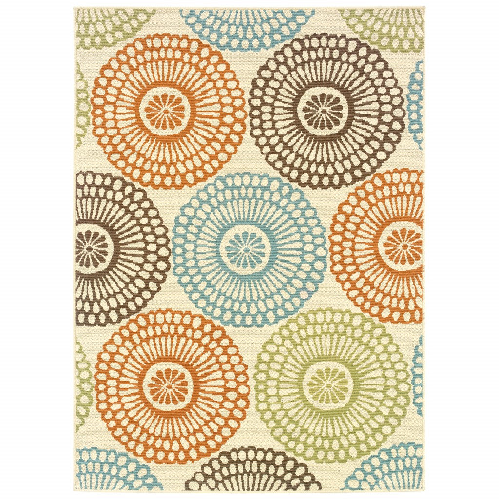 7' x 10' Beige Indoor Outdoor Area Rug