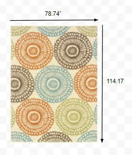 7' x 10' Beige Indoor Outdoor Area Rug