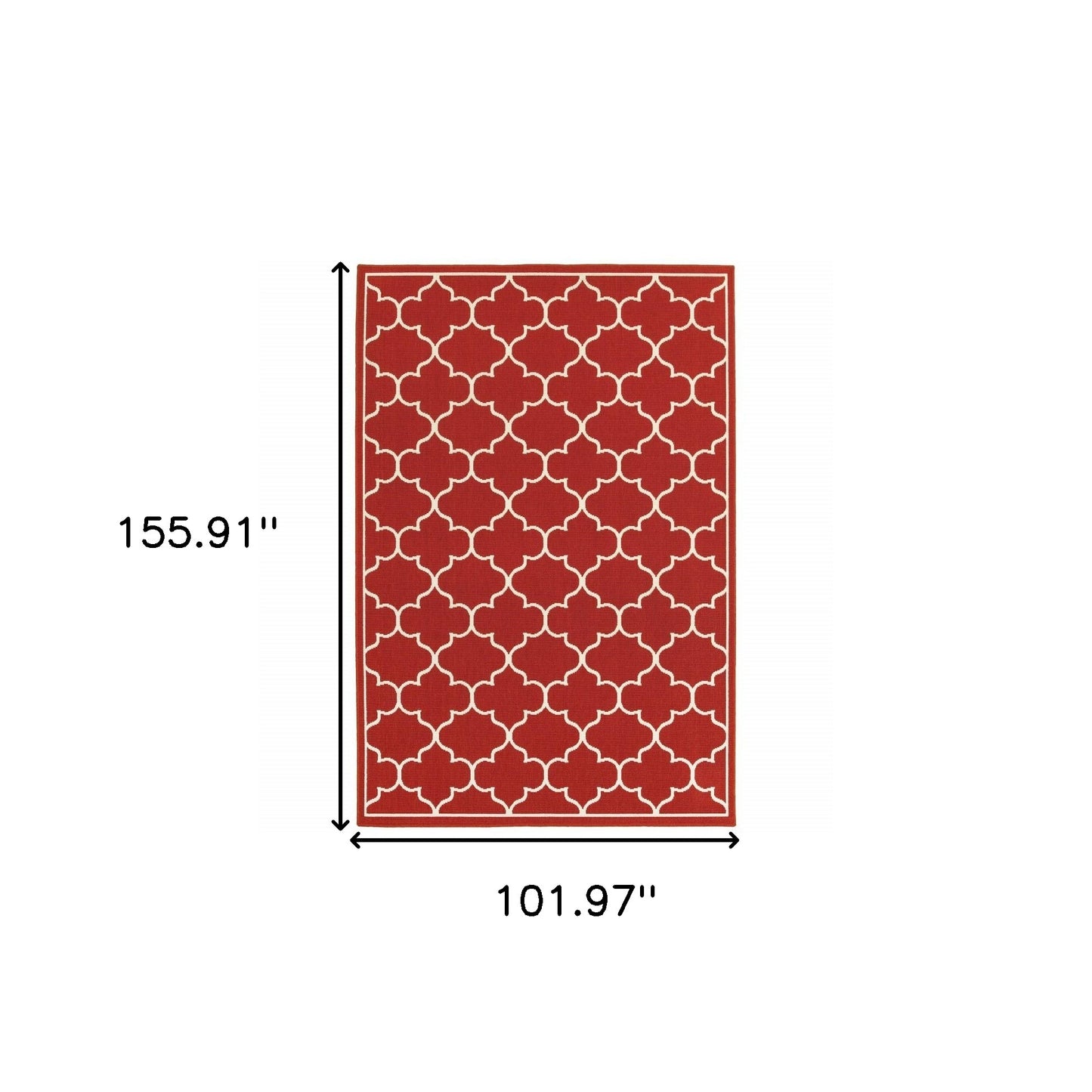 Red and Ivory Indoor Outdoor Area Rug