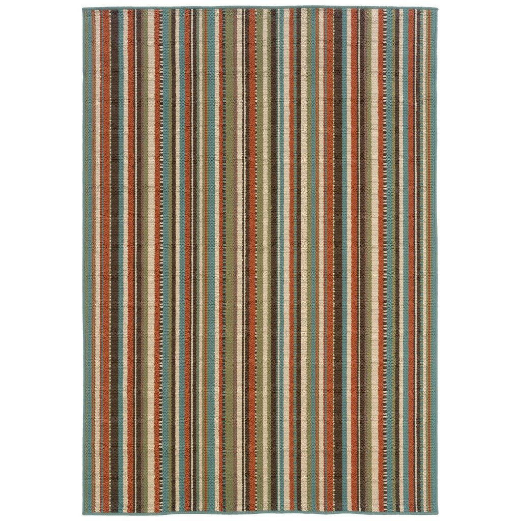 5' x 8' Green Indoor Outdoor Area Rug