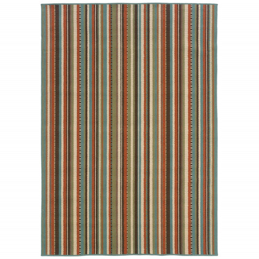 5' x 8' Green Indoor Outdoor Area Rug