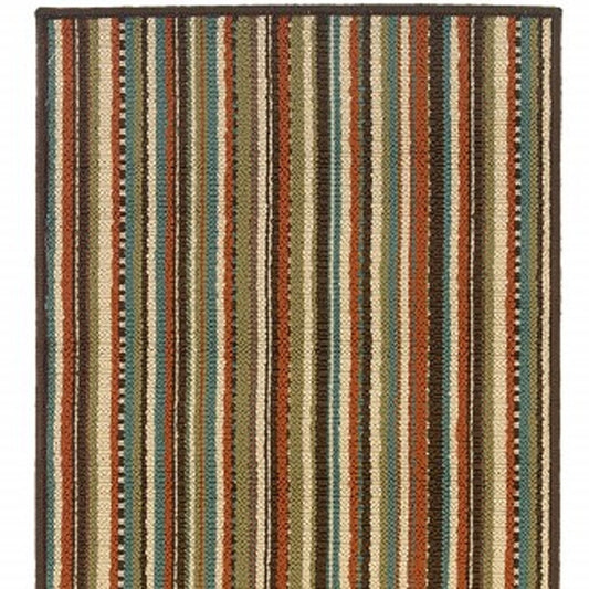 2' X 8' Green Indoor Outdoor Area Rug