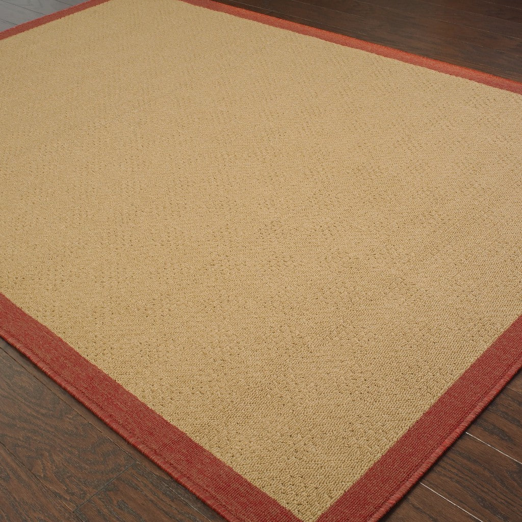 4' x 6' Beige Indoor Outdoor Area Rug