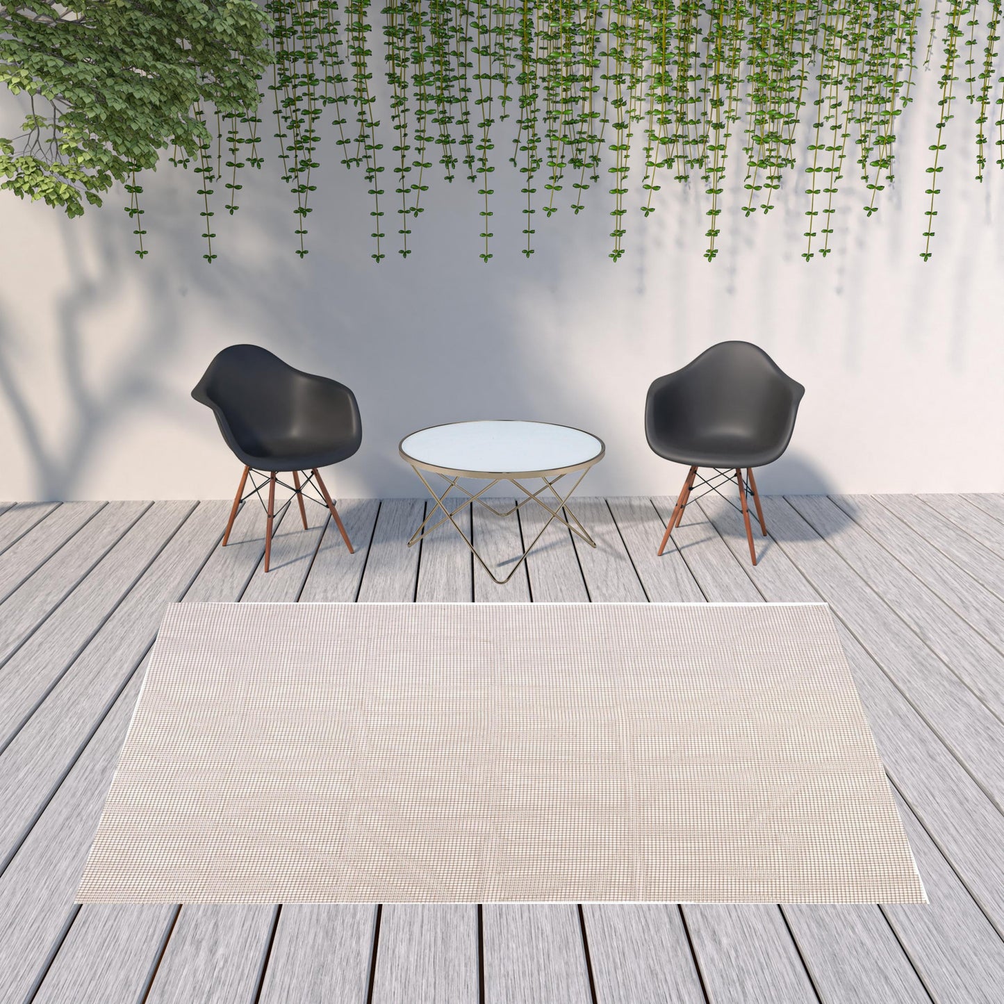 8' x 11' Brown Abstract Indoor Outdoor Area Rug