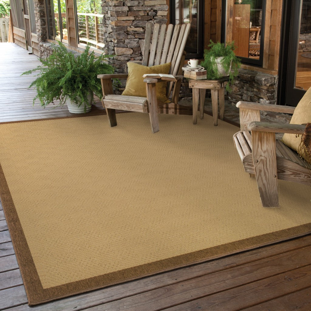 4' x 6' Beige Indoor Outdoor Area Rug