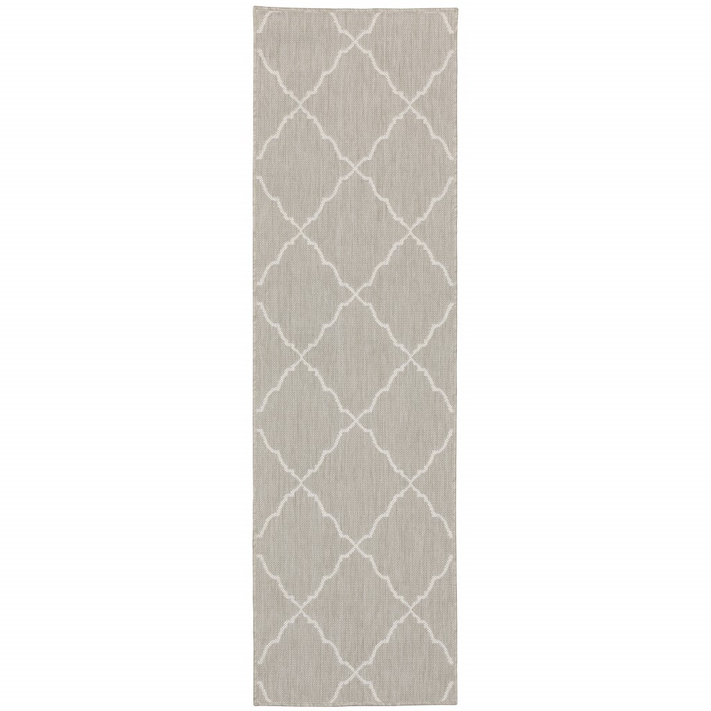 Gray and Ivory Indoor Outdoor Area Rug