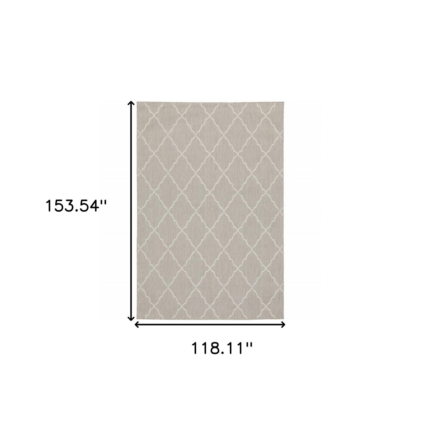 10' x 13' Gray and Ivory Indoor Outdoor Area Rug