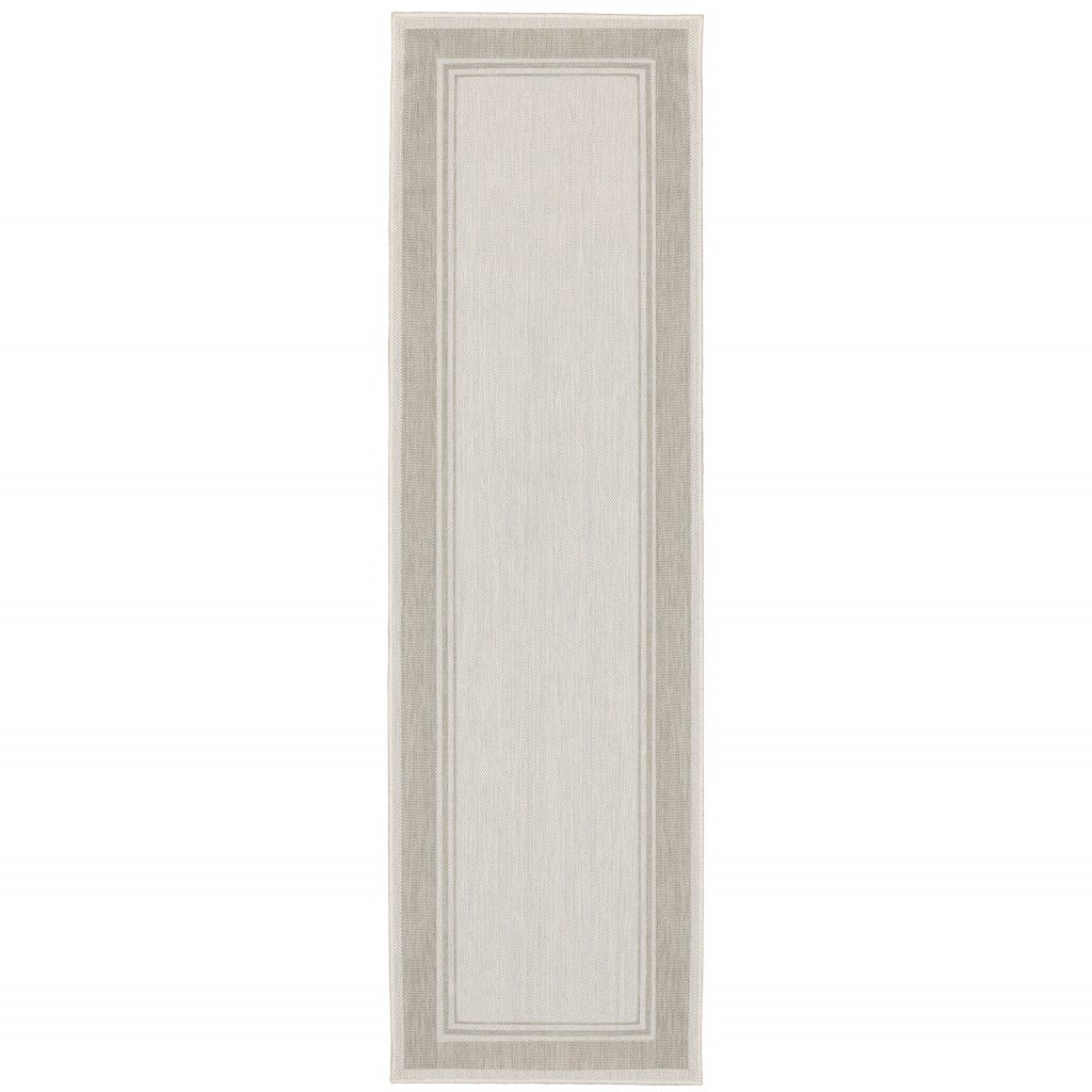 Gray and Ivory Indoor Outdoor Area Rug