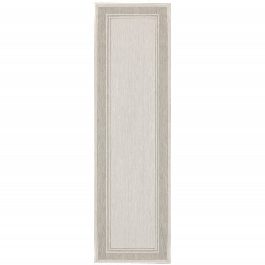 Gray and Ivory Indoor Outdoor Area Rug