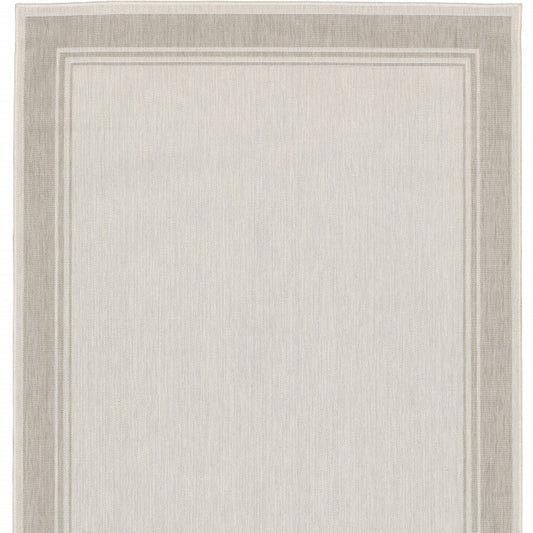 7' x 9' Gray and Ivory Indoor Outdoor Area Rug