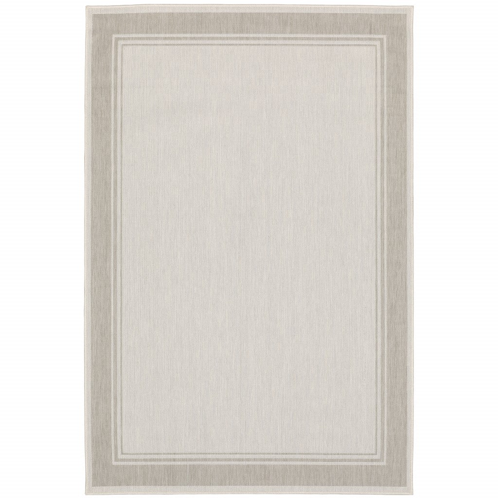 5' x 7' Gray and Ivory Indoor Outdoor Area Rug