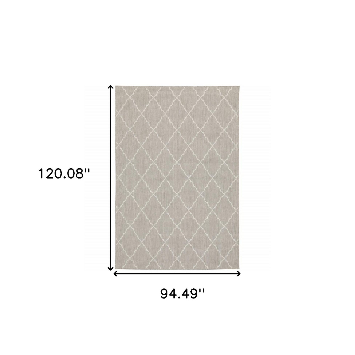 8' x 10' Gray and Ivory Indoor Outdoor Area Rug