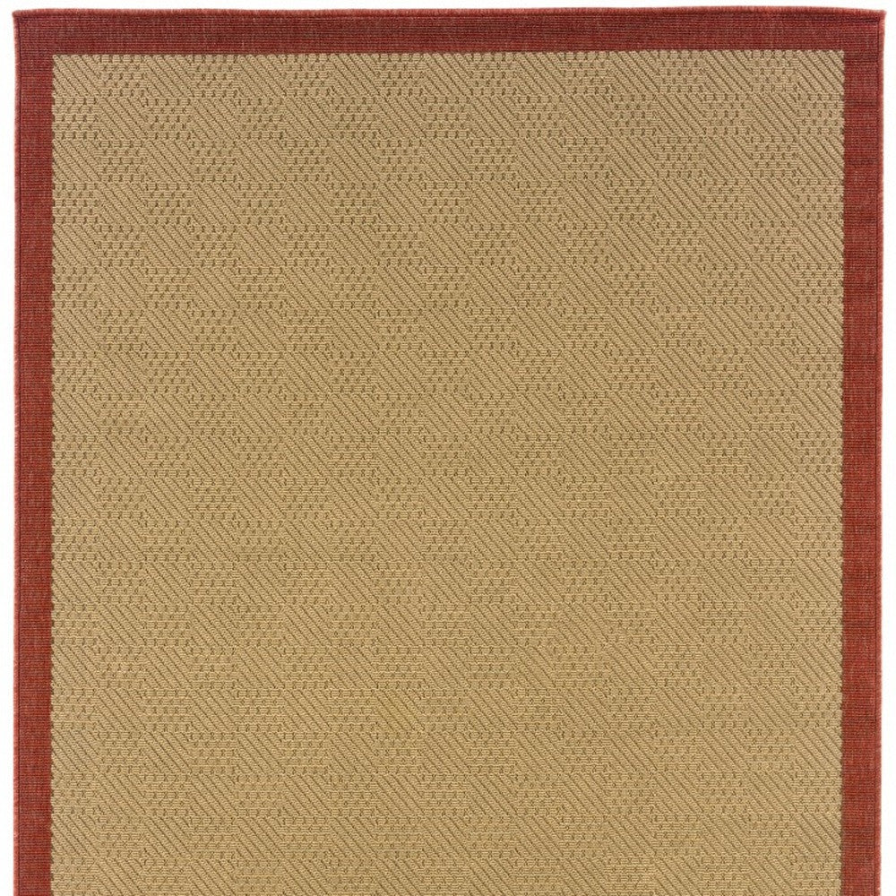 6' x 9' Beige Indoor Outdoor Area Rug