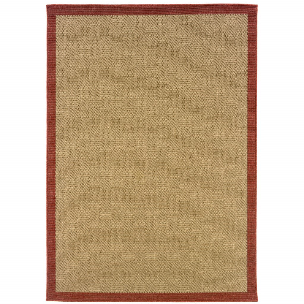 2' X 4' Beige Indoor Outdoor Area Rug