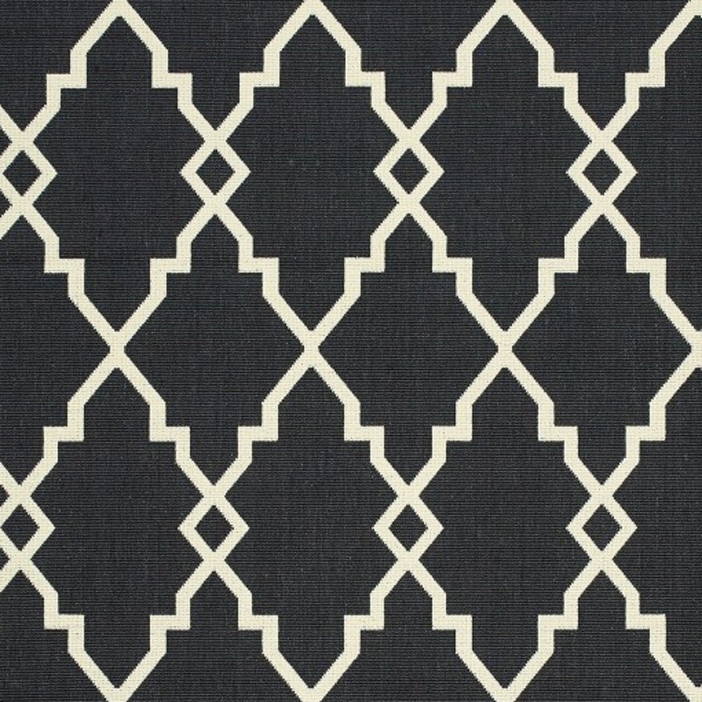 Black and Ivory Indoor Outdoor Area Rug