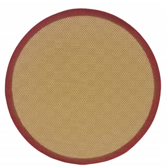 8' x 8' Beige Indoor Outdoor Area Rug