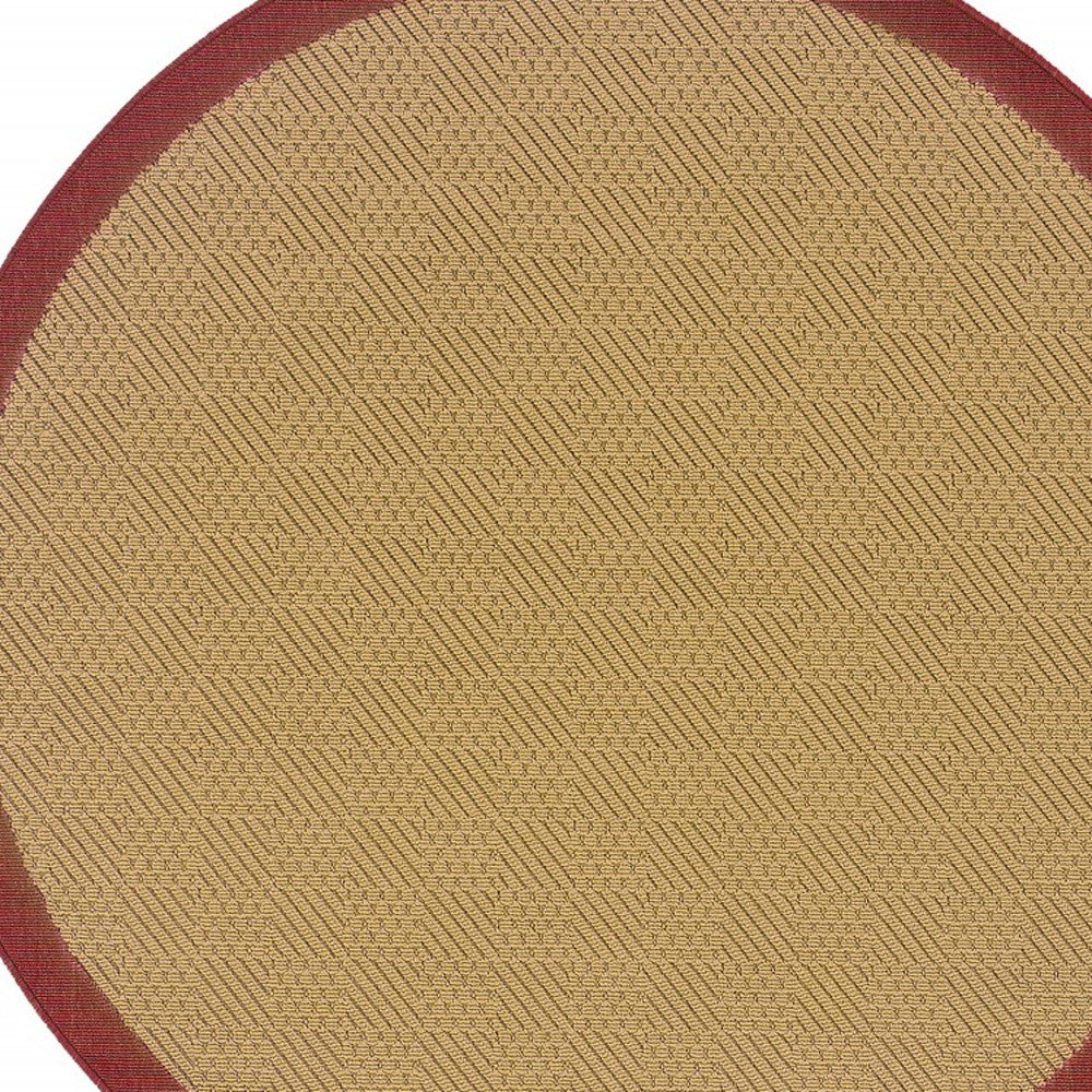 8' x 8' Beige Indoor Outdoor Area Rug