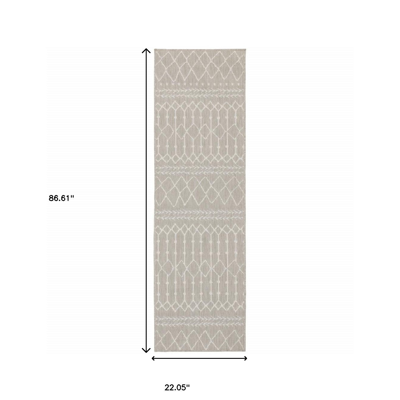 Gray and Ivory Indoor Outdoor Area Rug