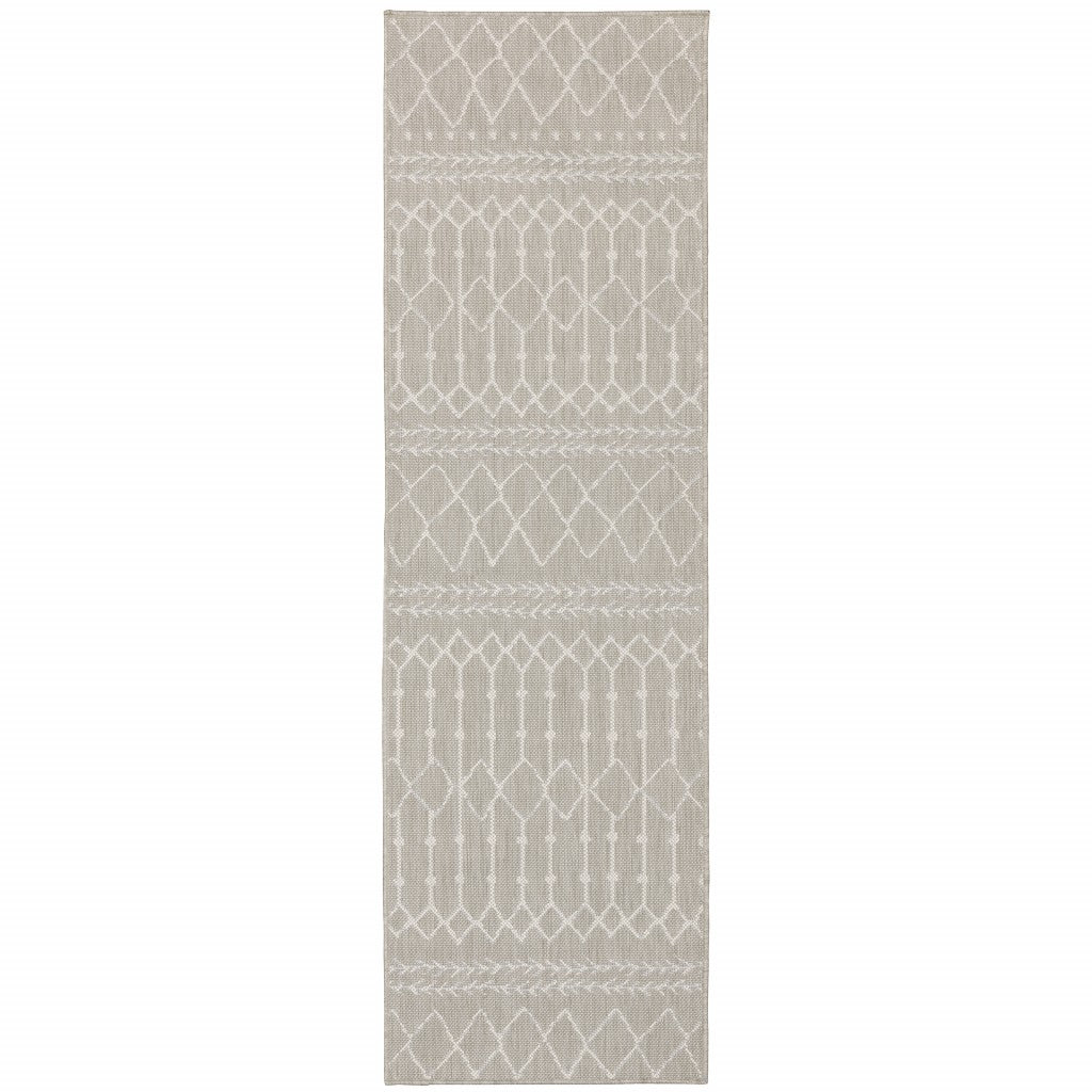 Gray and Ivory Indoor Outdoor Area Rug