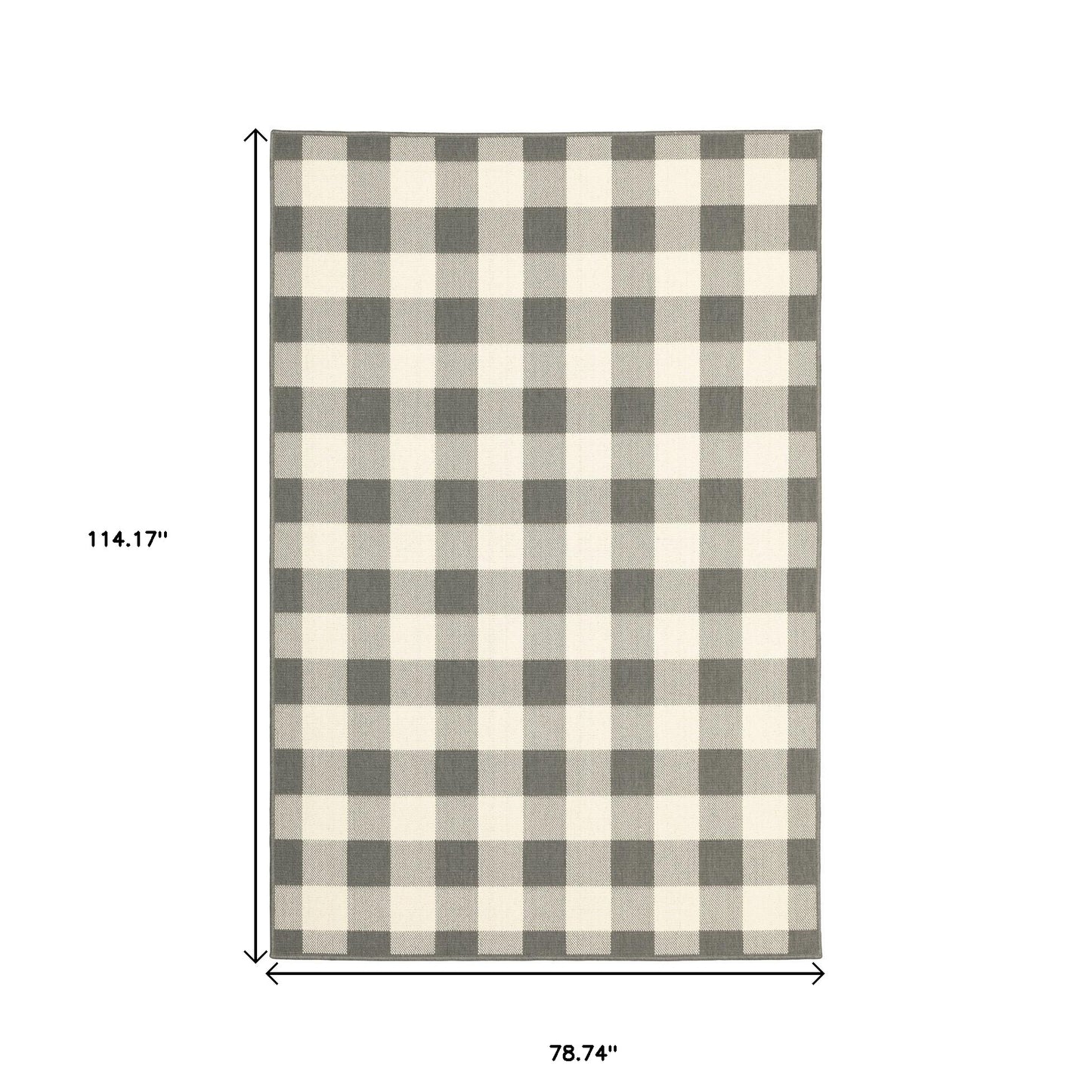 7' x 10' Gray and Ivory Indoor Outdoor Area Rug