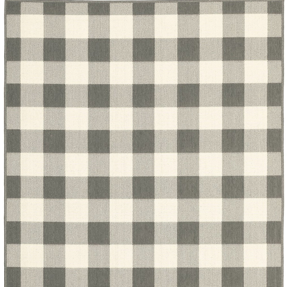 4' x 6' Gray and Ivory Indoor Outdoor Area Rug