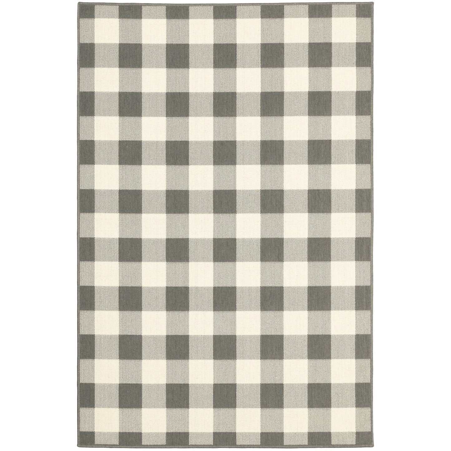 4' x 6' Gray and Ivory Indoor Outdoor Area Rug