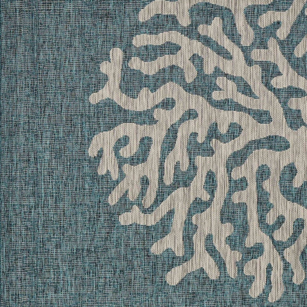 8' X 9' Blue Indoor Outdoor Area Rug