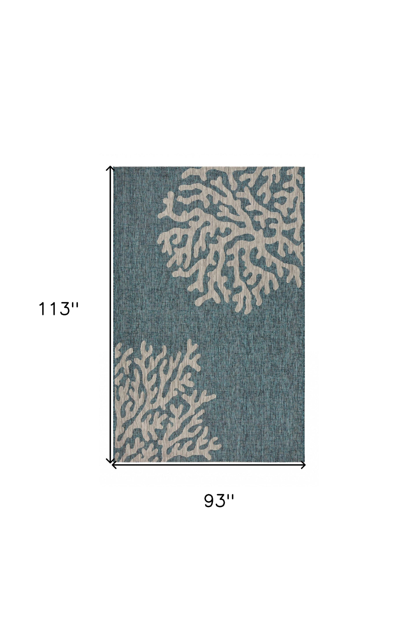 8' X 9' Blue Indoor Outdoor Area Rug