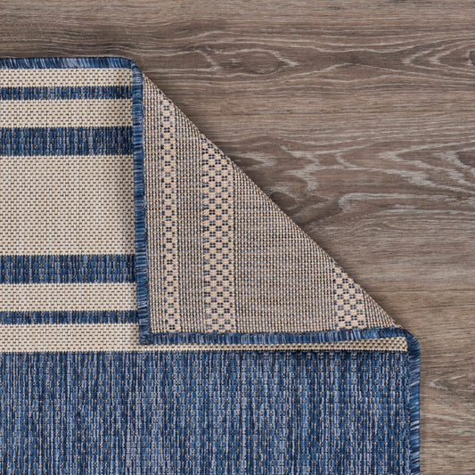 2' X 3' Blue And Gray Indoor Outdoor Area Rug