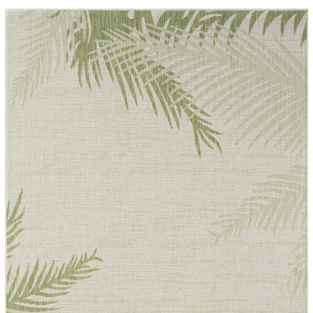 5' X 7' Beige Floral Indoor Outdoor Area Rug