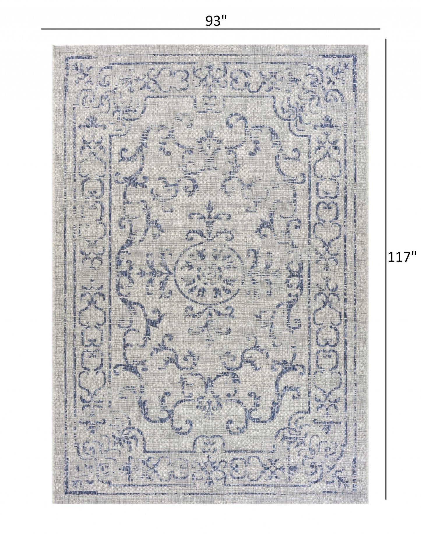 8' X 10' Blue And Gray Indoor Outdoor Area Rug