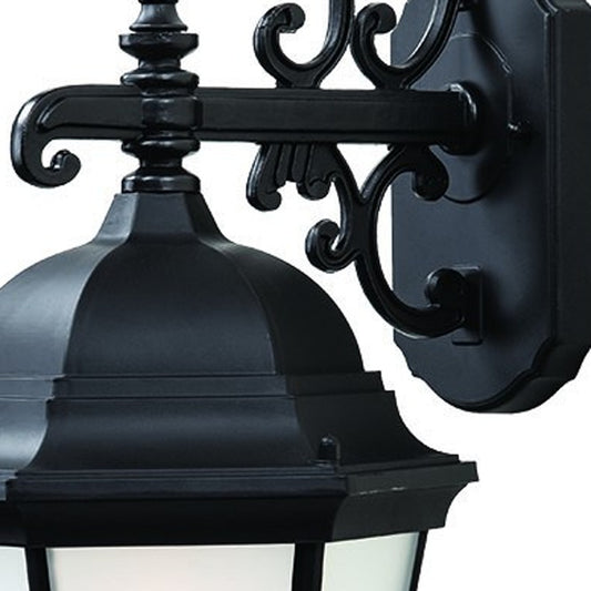 Matte Black Domed Hanging Lantern Wall Light