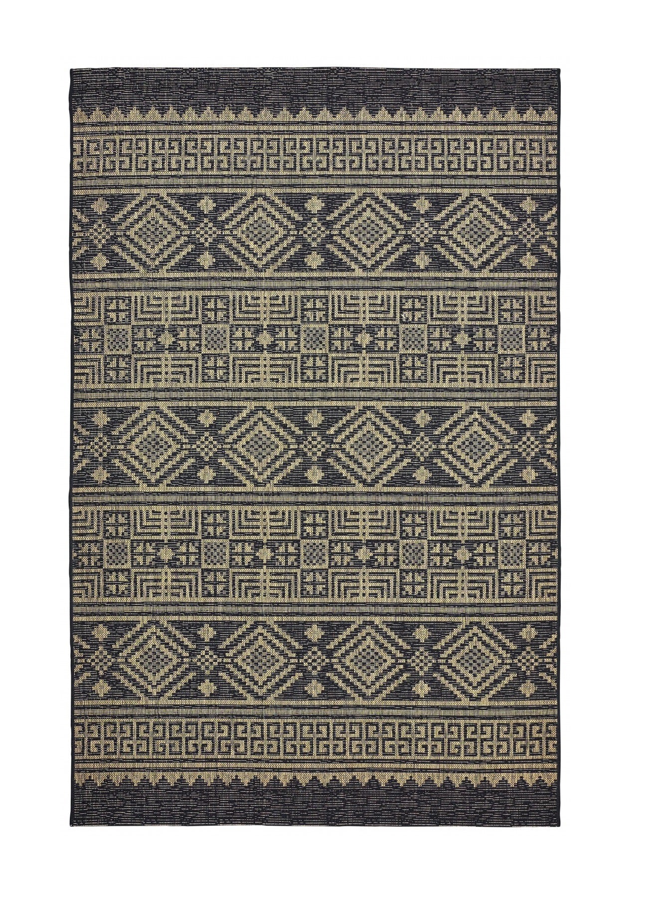 5' X 8' Brown And Black Indoor Outdoor Area Rug