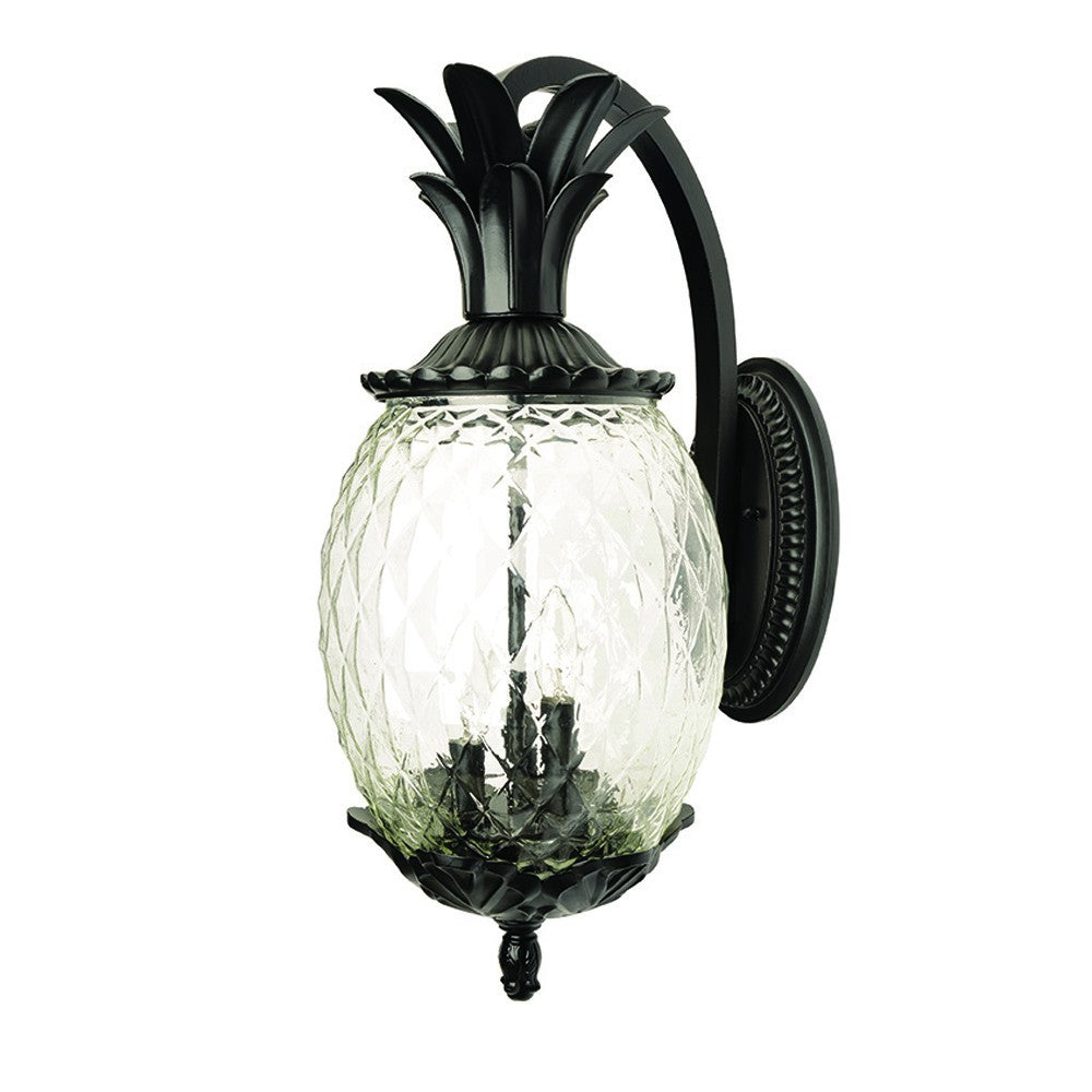 Matte Black Hanging Pineapple Wall Light