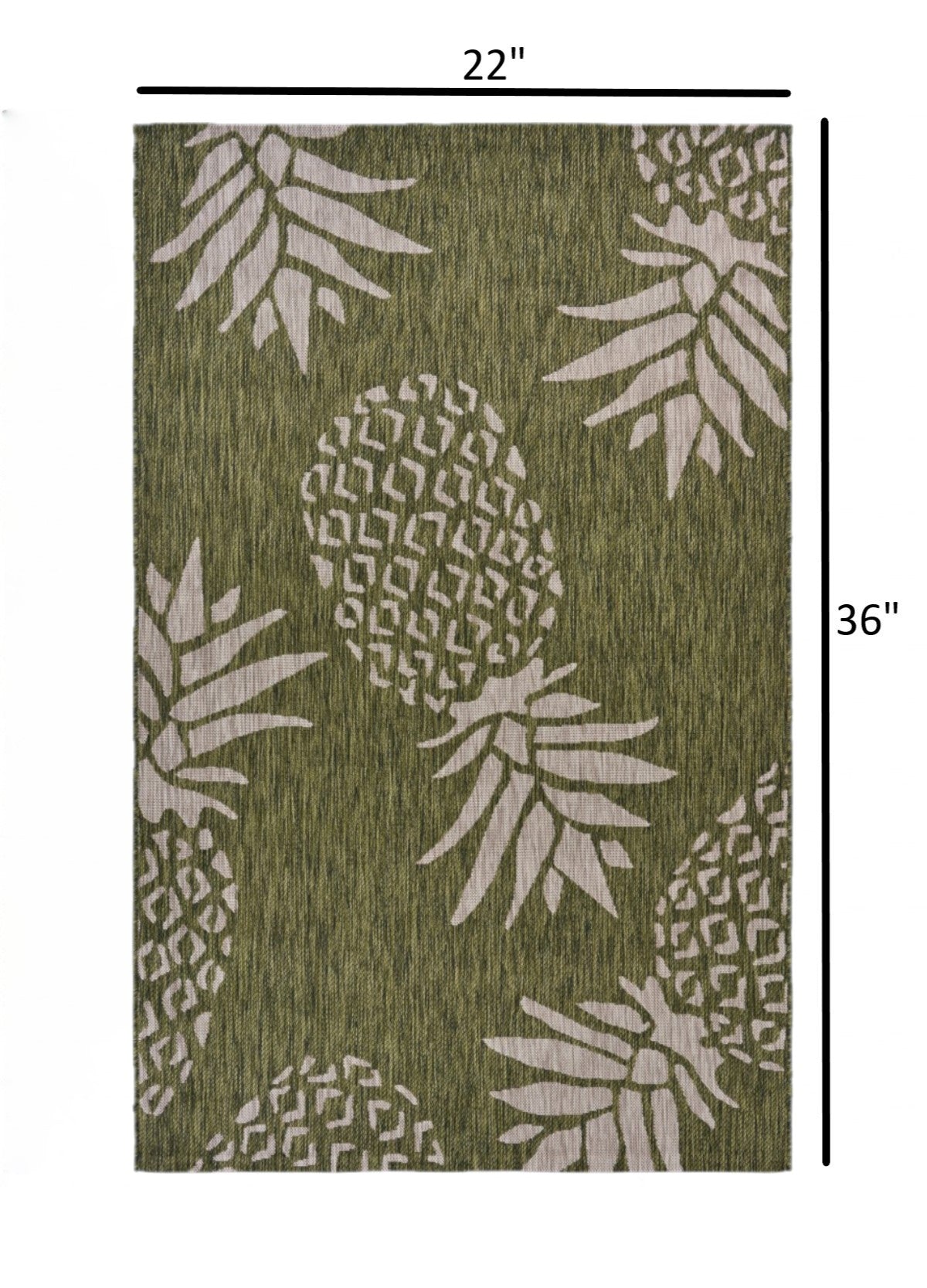 2' X 3' Green Floral Indoor Outdoor Area Rug