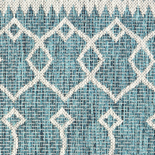 3' X 5' Blue And Gray Indoor Outdoor Area Rug