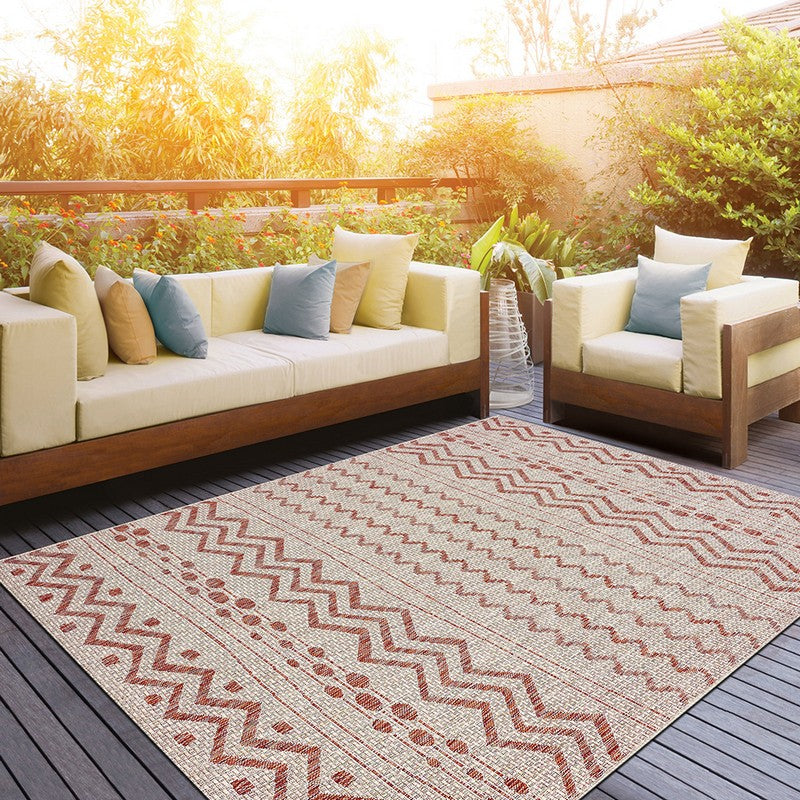 8' X 10' Beige Indoor Outdoor Area Rug