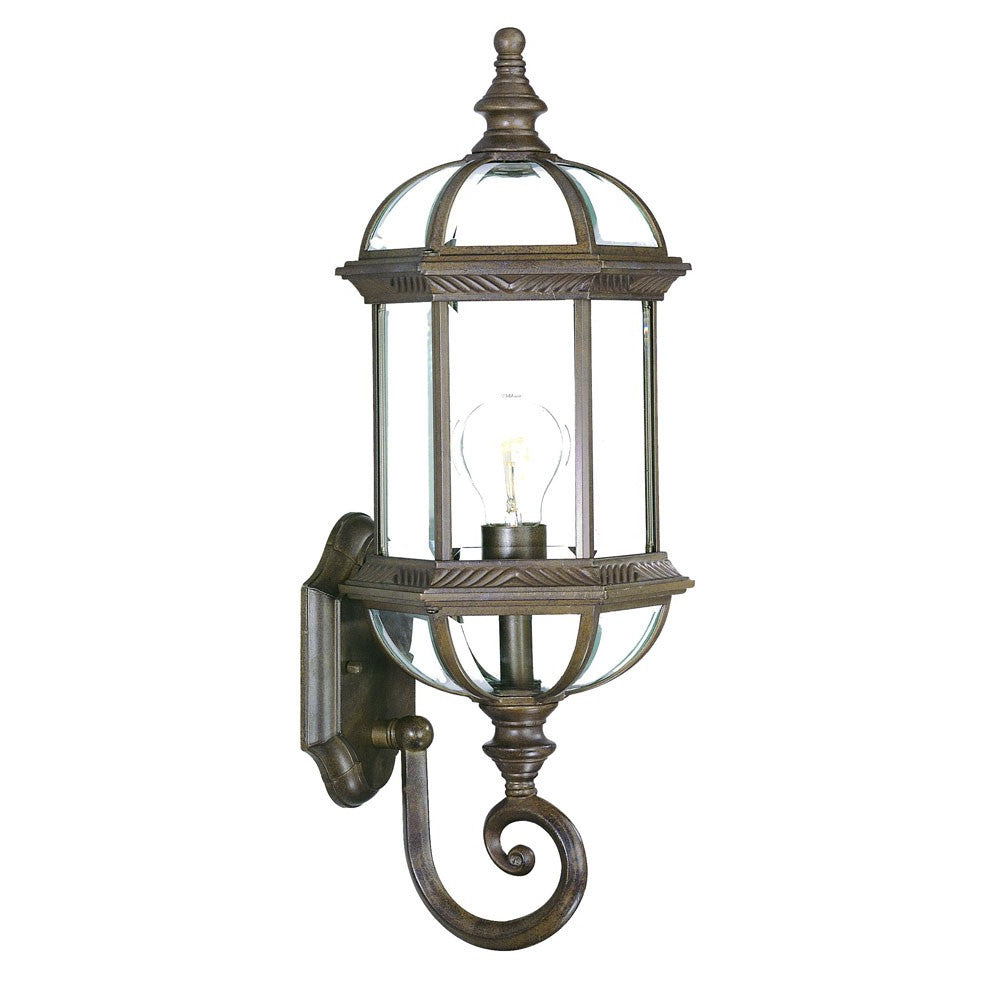 Antique Brown Cylindrical Lantern Wall Light