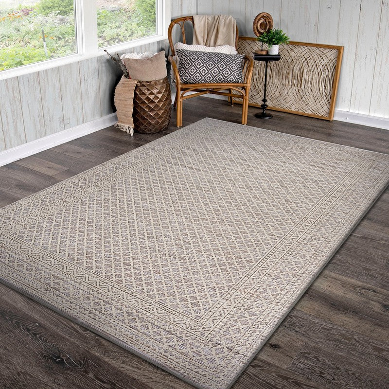 8' X 10' Gray Indoor Outdoor Area Rug